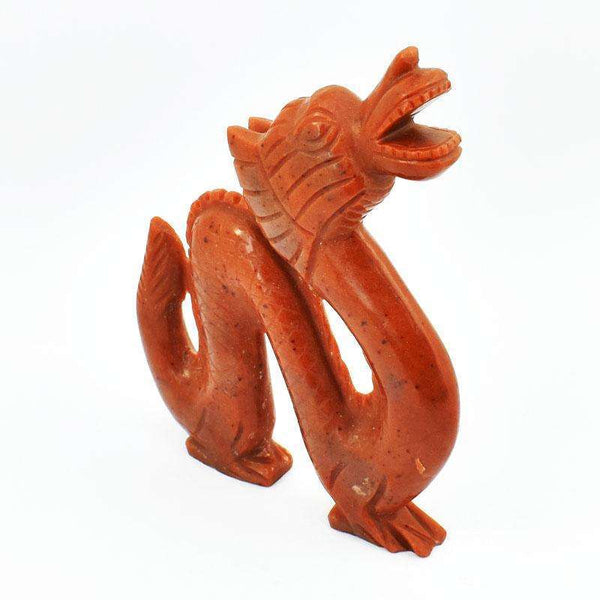 gemsmore:Excluisve Red Jasper Craftsmen Carved Dragon