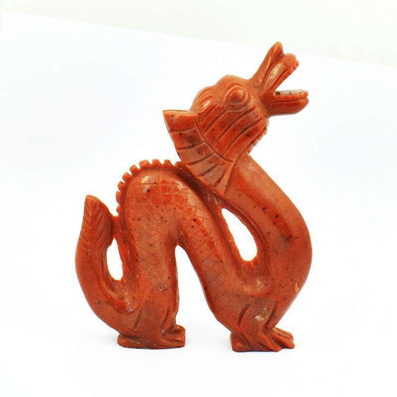 gemsmore:Excluisve Red Jasper Craftsmen Carved Dragon