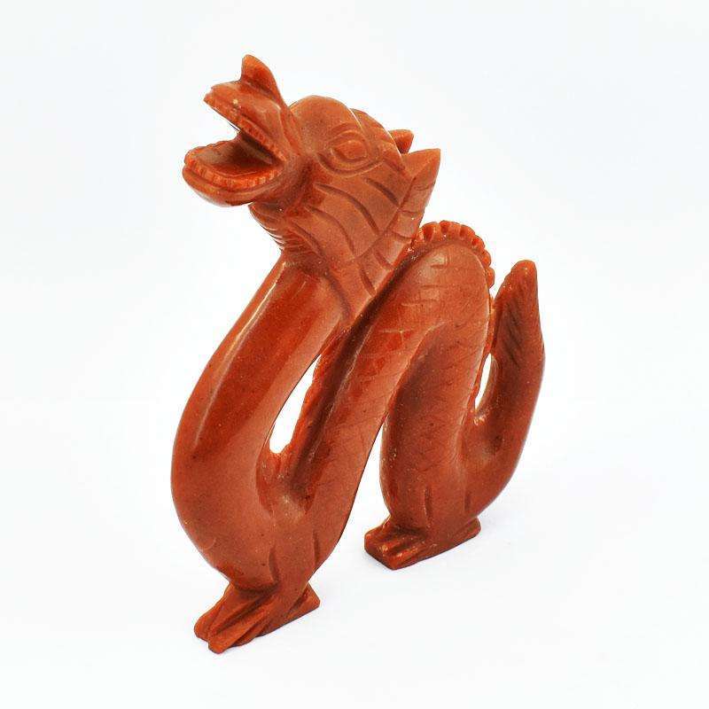 gemsmore:Excluisve Red Jasper Craftsmen Carved Dragon