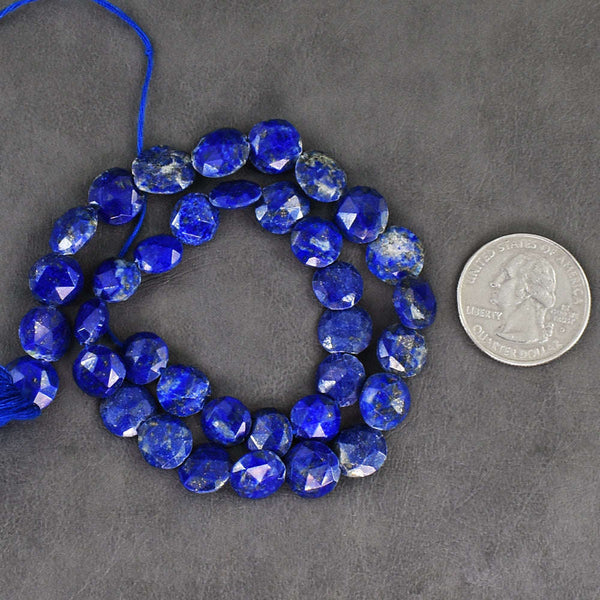 gemsmore:Exclusive 107 Cts 14 Inches Genuine Lapis Lazuli Faceted Beads Strand