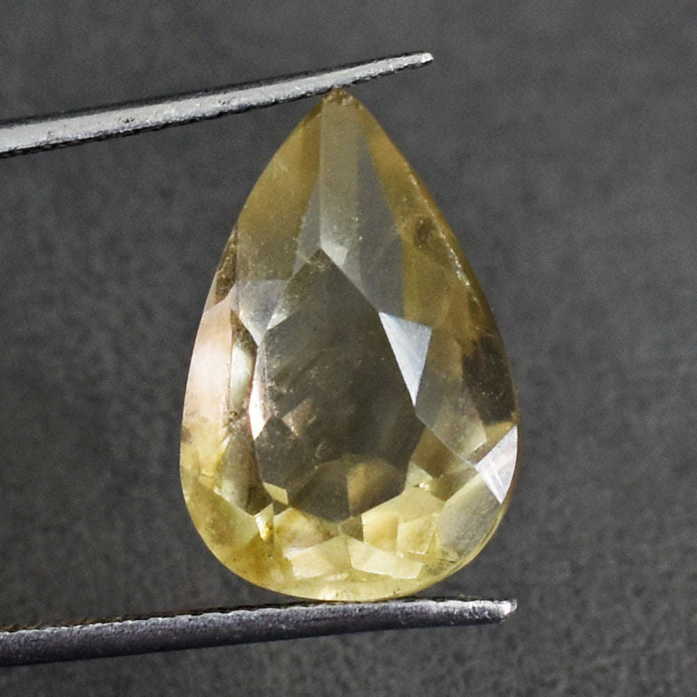 gemsmore:Exclusive 12 Carats  Genuine Smoky Quartz Faceted Gemstone