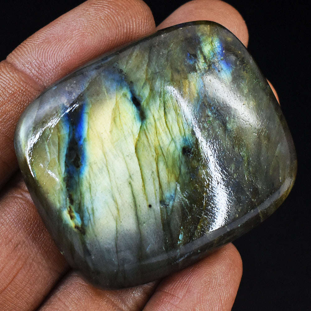 gemsmore:Exclusive 165 Carats  Genuine Golden Flash Labradorite Gemstone