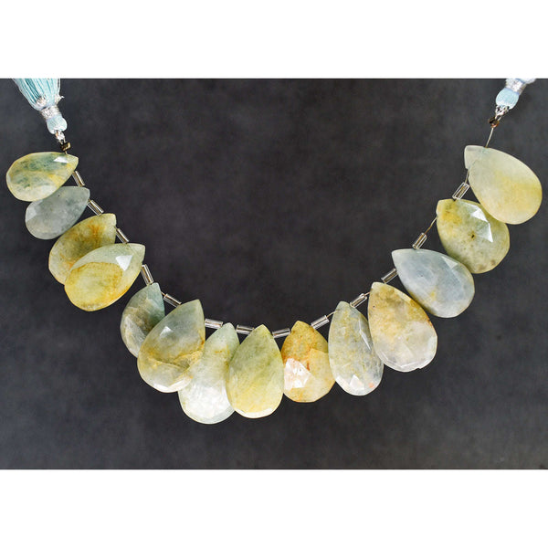 gemsmore:Exclusive 234 Cts 07 Inches Genuine Aquamarine Faceted Beads Strand