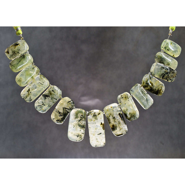 gemsmore:Exclusive 311 Cts 08 Inches Genuine Phrenite Beads Strand