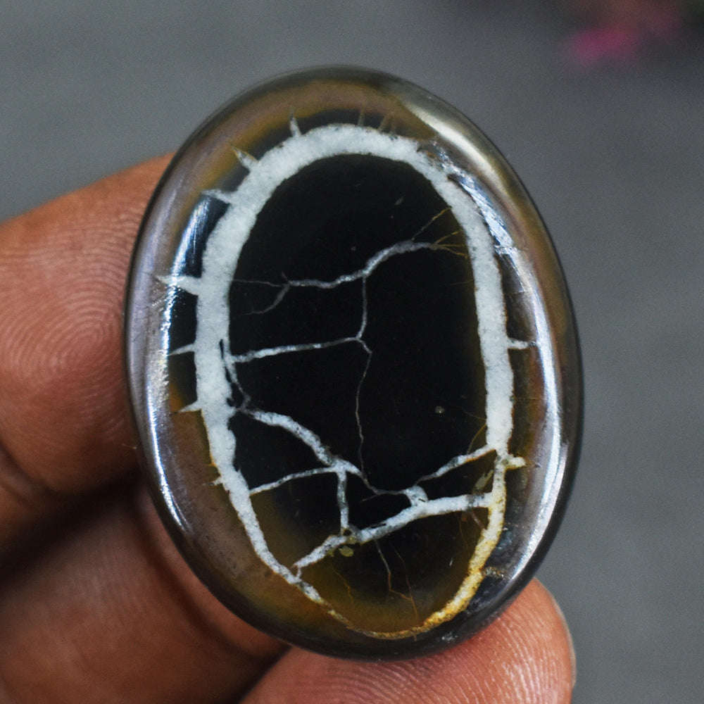 gemsmore:Exclusive 33 Cts  Genuine Black Septarian Agate Gemstone