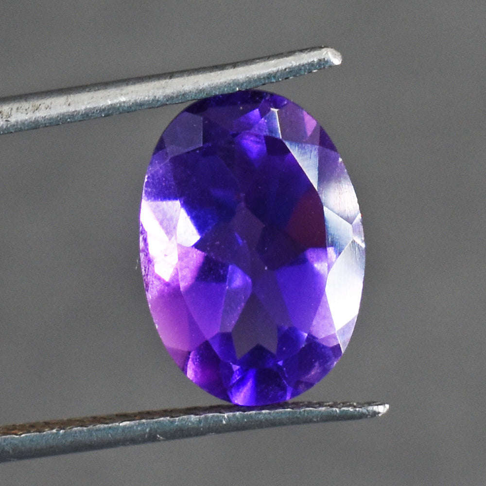 gemsmore:Exclusive 5 Cts  Genuine Amethyst Faceted Gemstone