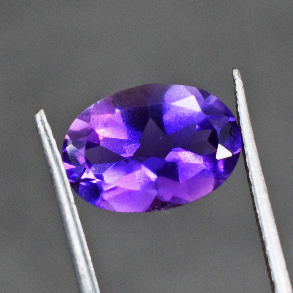 gemsmore:Exclusive 5 Cts  Genuine Amethyst Faceted Gemstone