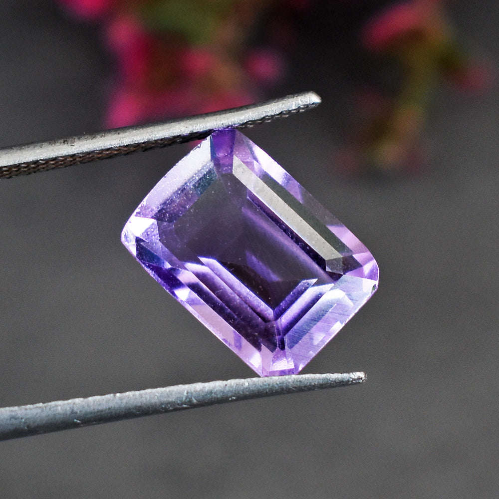 gemsmore:Exclusive 7 Carats  Genuine Amethyst Faceted Gemstone