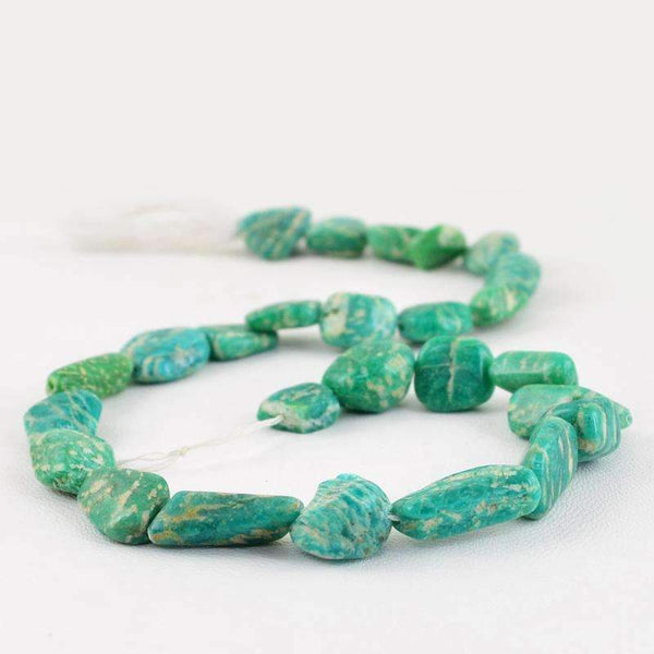 gemsmore:Exclusive Amazonite Beads Strand - Natural Drilled