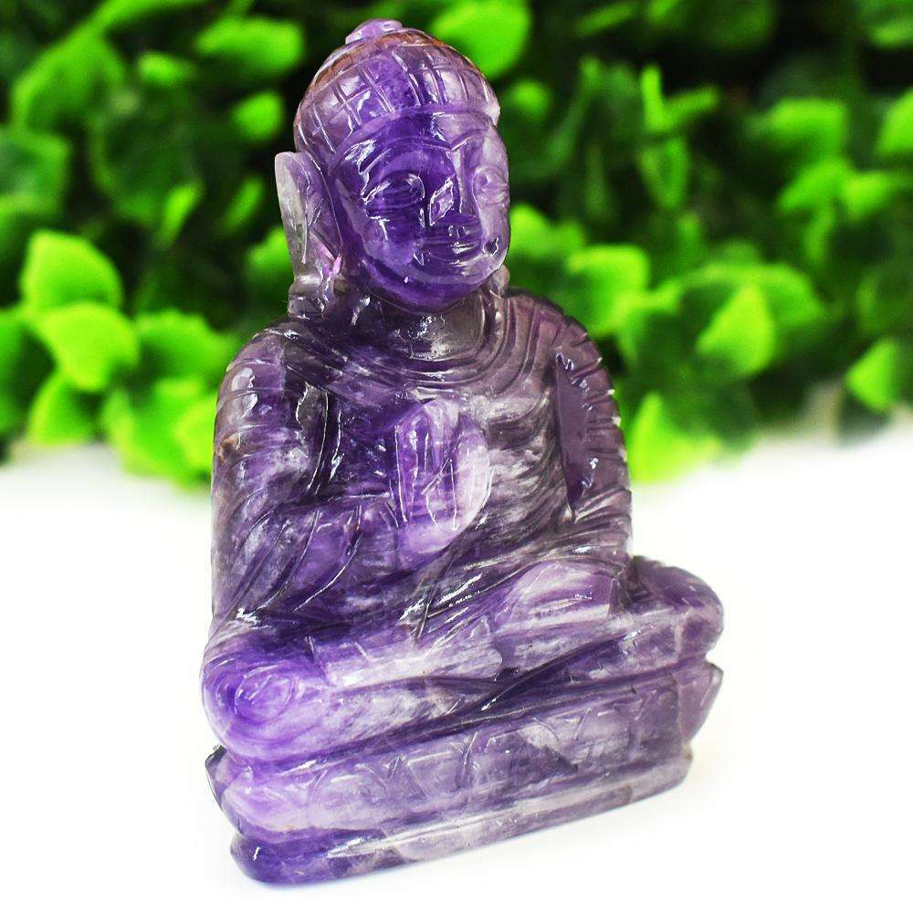 gemsmore:Exclusive Amethyst Hand Carved Buddha