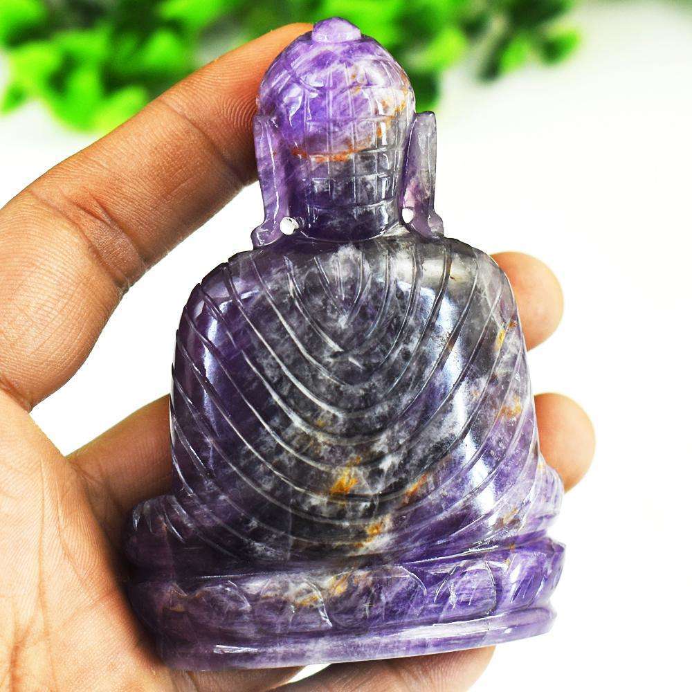 gemsmore:Exclusive Amethyst Hand Carved Buddha