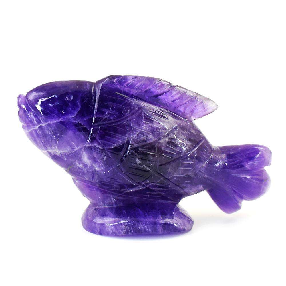 gemsmore:Exclusive Amethyst Hand Carved Fish