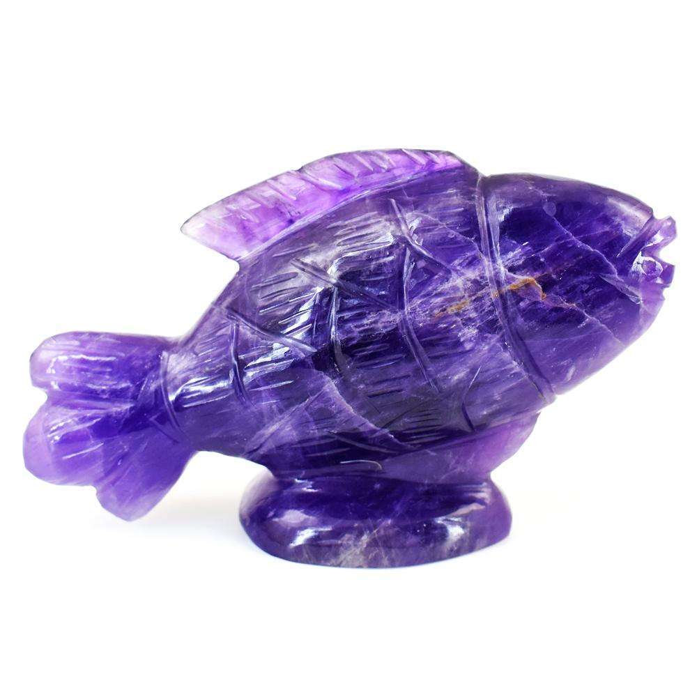 gemsmore:Exclusive Amethyst Hand Carved Fish