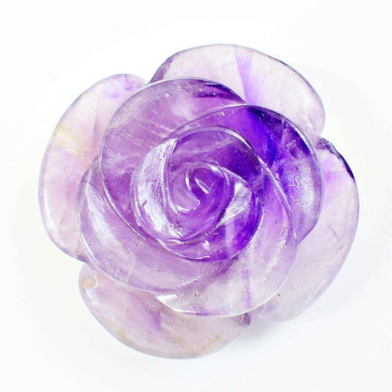 gemsmore:Exclusive Amethyst Hand Carved Rose