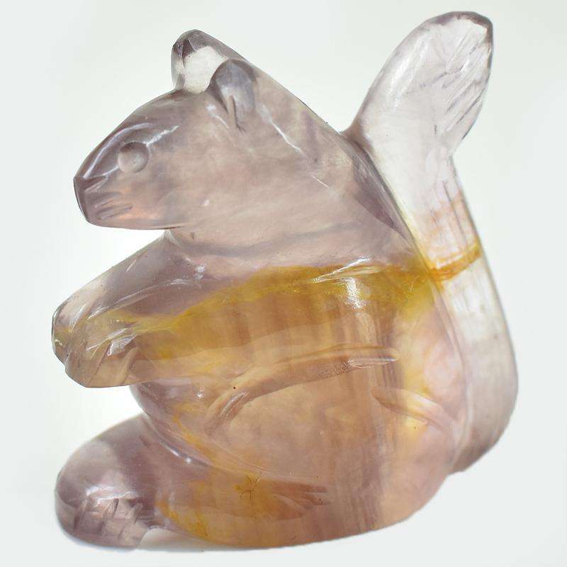 gemsmore:Exclusive Amethyst Hand Carved Squirrel