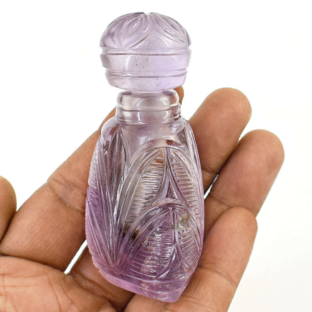 gemsmore:Exclusive Ametrine  Hand Carved Genuine Crystal Gemstone Carving Perfume Bottle
