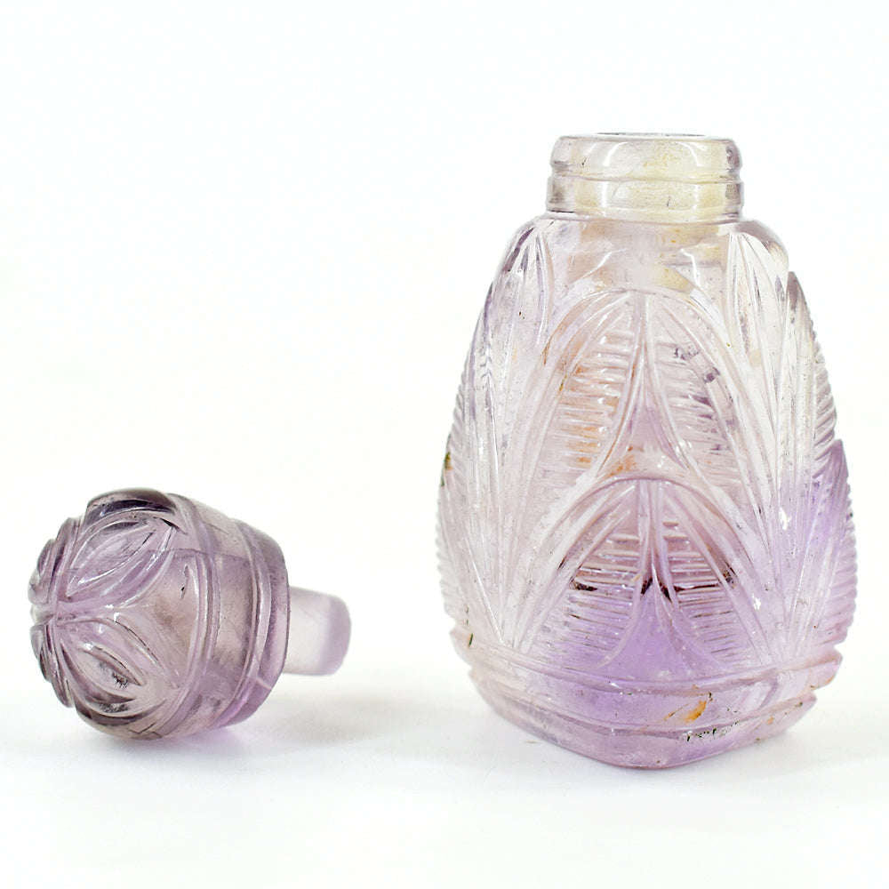 gemsmore:Exclusive Ametrine  Hand Carved Genuine Crystal Gemstone Carving Perfume Bottle