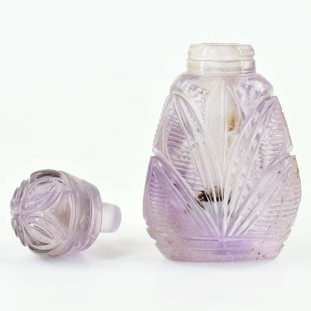 gemsmore:Exclusive Ametrine  Hand Carved Genuine Crystal Gemstone Carving Perfume Bottle