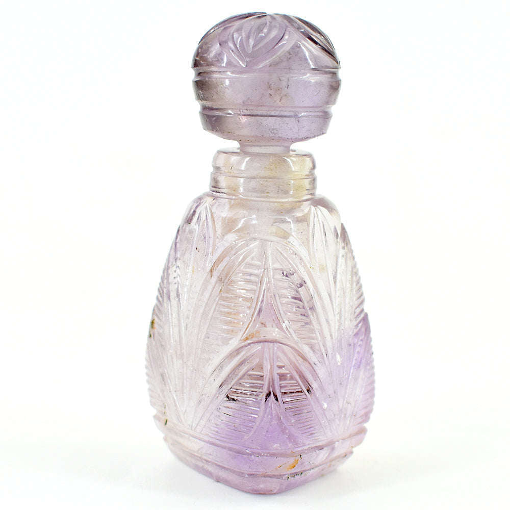 gemsmore:Exclusive Ametrine  Hand Carved Genuine Crystal Gemstone Carving Perfume Bottle