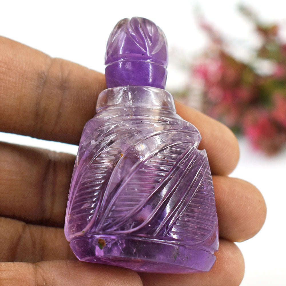 gemsmore:Exclusive Ametrine Hand Carved Genuine Crystal Gemstone Carving Perfume Bottle