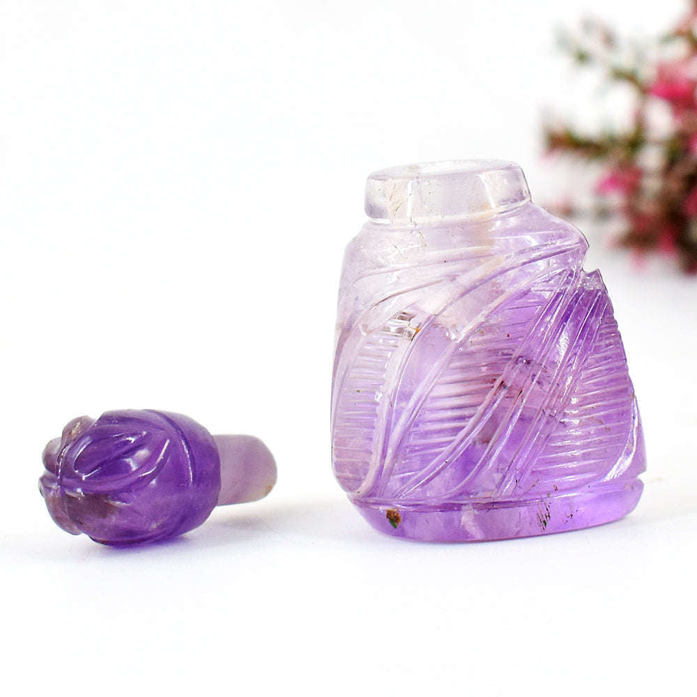 gemsmore:Exclusive Ametrine Hand Carved Genuine Crystal Gemstone Carving Perfume Bottle