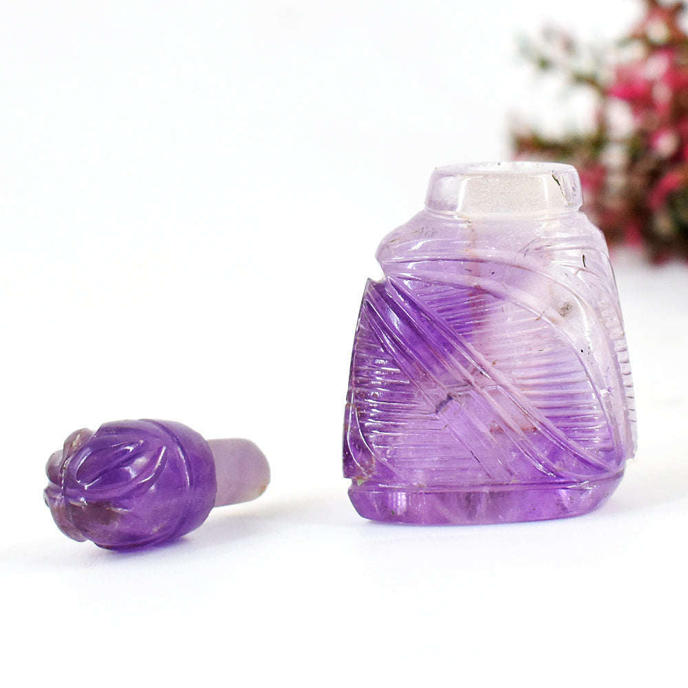 gemsmore:Exclusive Ametrine Hand Carved Genuine Crystal Gemstone Carving Perfume Bottle