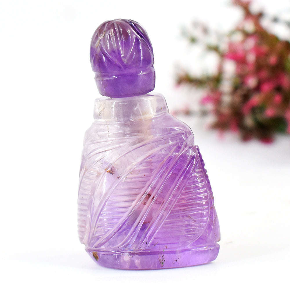 gemsmore:Exclusive Ametrine Hand Carved Genuine Crystal Gemstone Carving Perfume Bottle