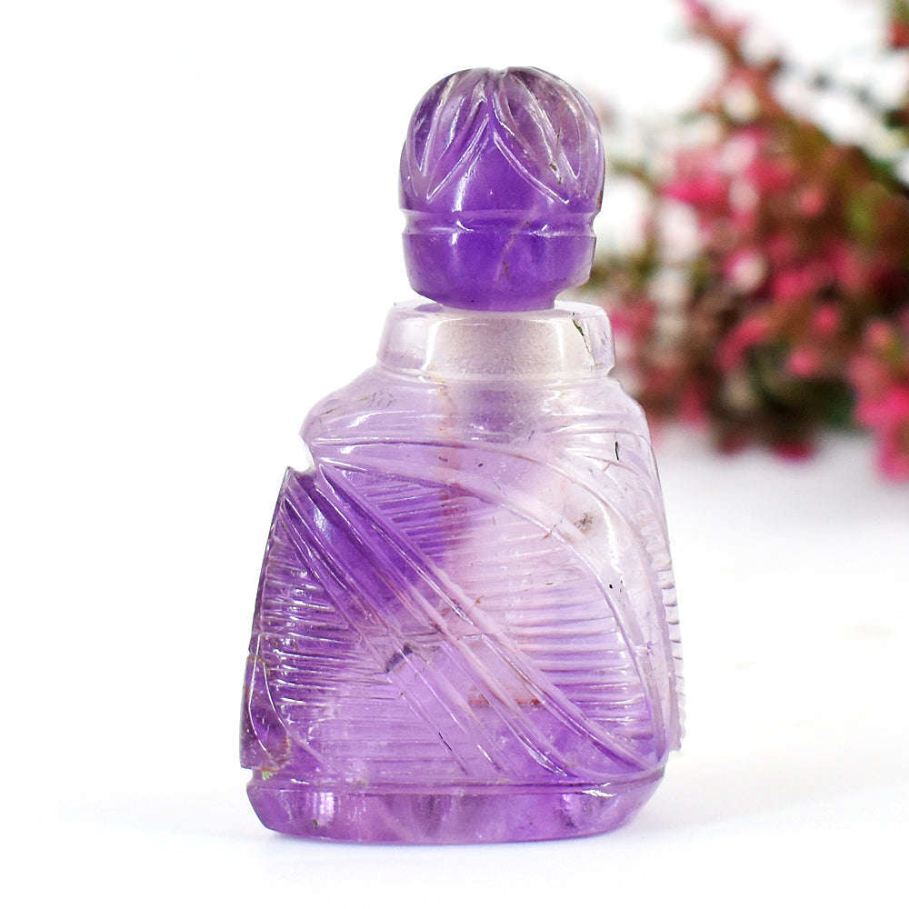 gemsmore:Exclusive Ametrine Hand Carved Genuine Crystal Gemstone Carving Perfume Bottle