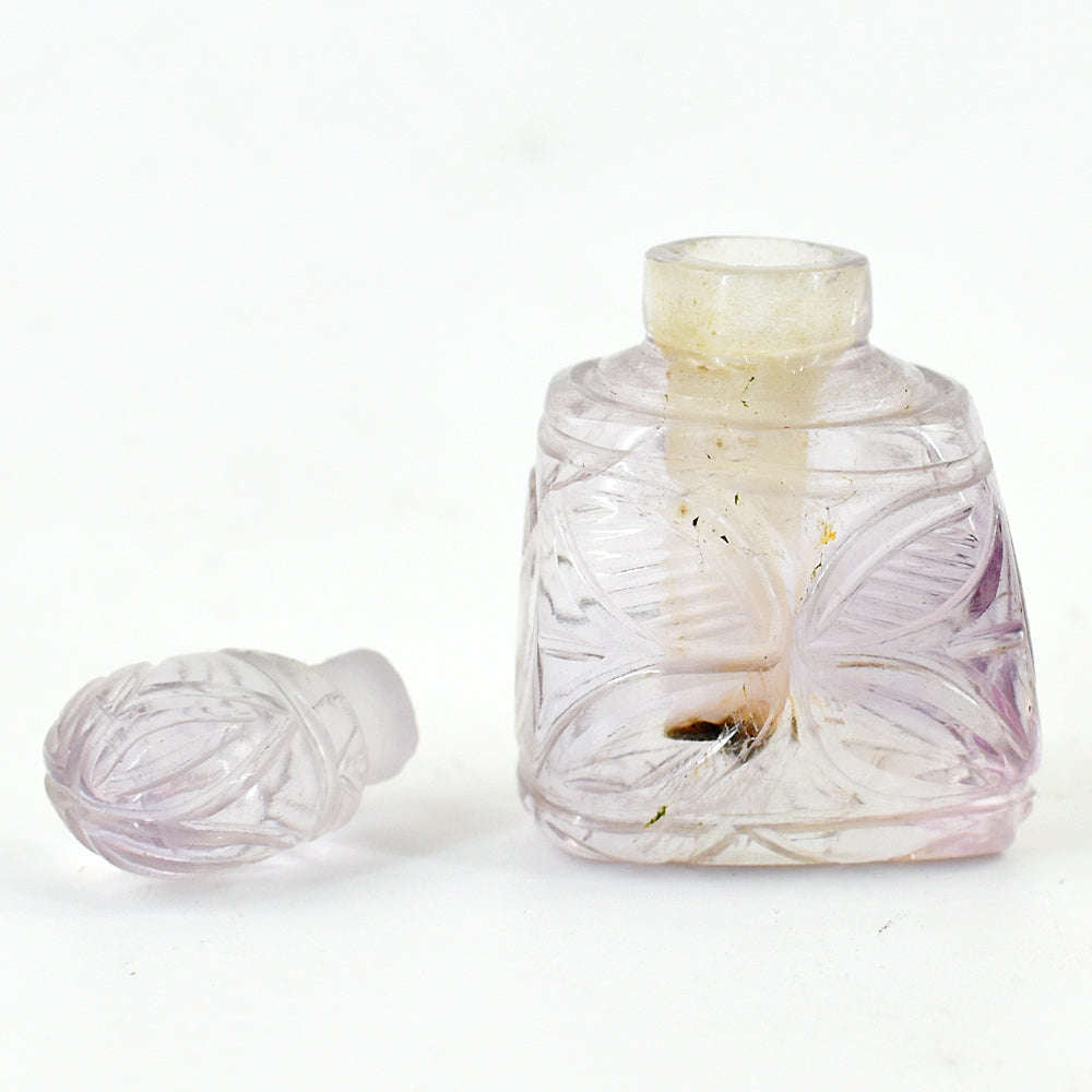 gemsmore:Exclusive Ametrine Hand Carved Genuine Crystal Gemstone Carving Perfume Bottle