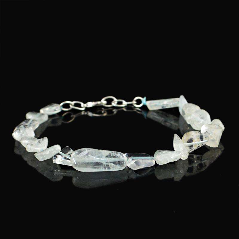 gemsmore:Exclusive Aquamarine Beads Bracelet Natural Untreated