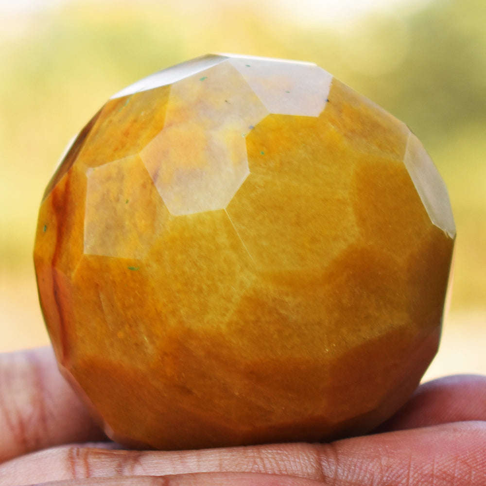 gemsmore:Exclusive Aventurine Checkers Cut Hand Carved Crystal Healing Sphere