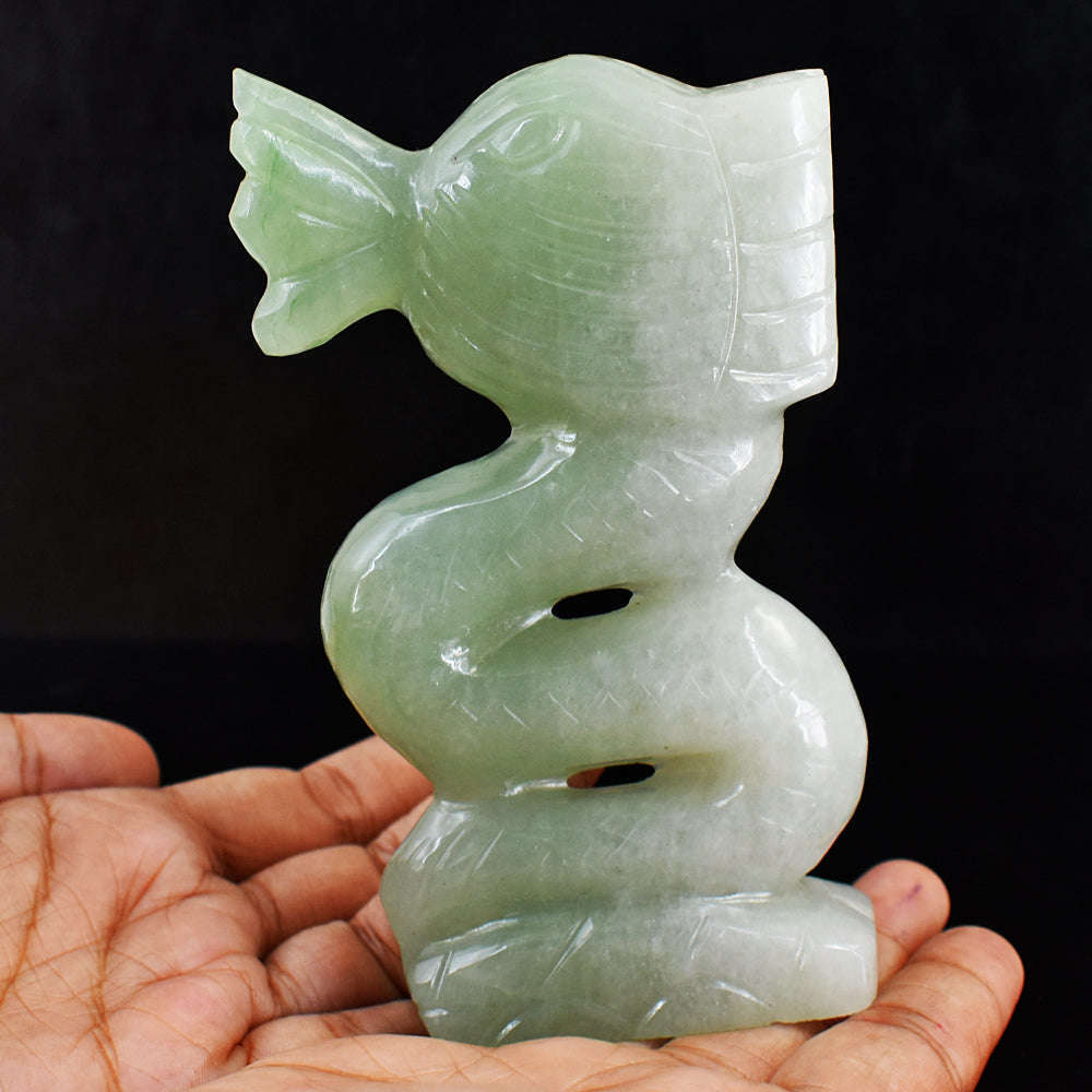gemsmore:Exclusive  Aventurine Hand Carved Genuine Crystal Gemstone Carving Dragon