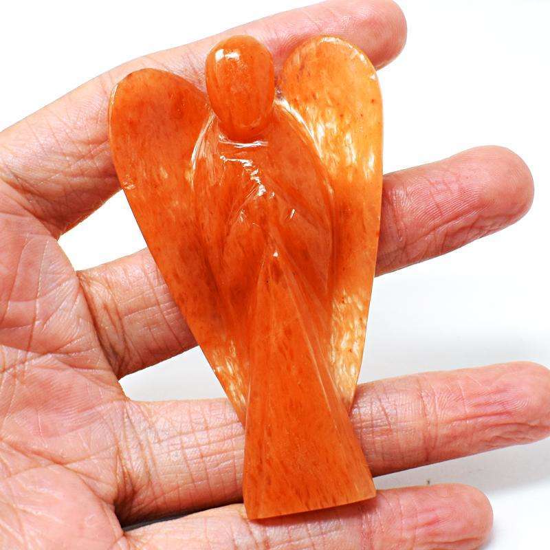 gemsmore:Exclusive Aventurine Hand Carved Healing Angel