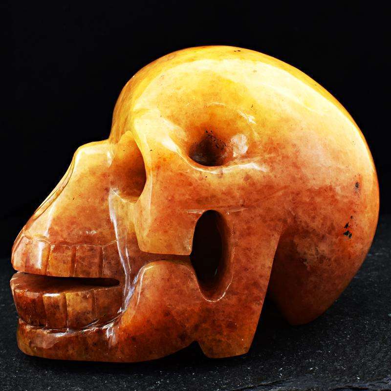 gemsmore:Exclusive Aventurine Hand Carved Human Skull