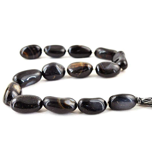 gemsmore:Exclusive Black Onyx Beads Strand Natural Drilled