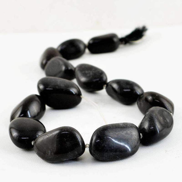 gemsmore:Exclusive Black Onyx Beads Strand Natural Drilled