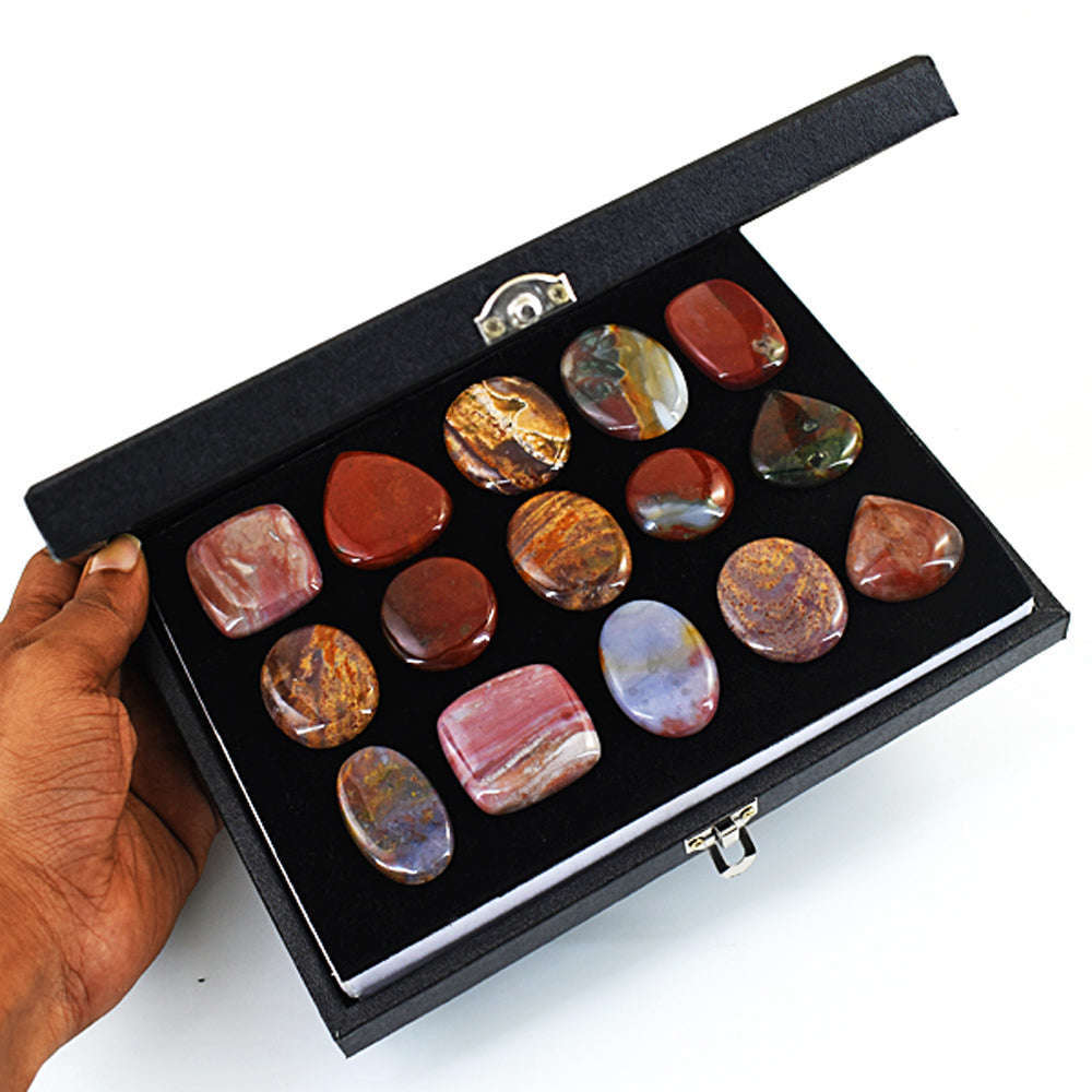 gemsmore:Exclusive Bloodstone Untreated Gemstone Cabochon Lot