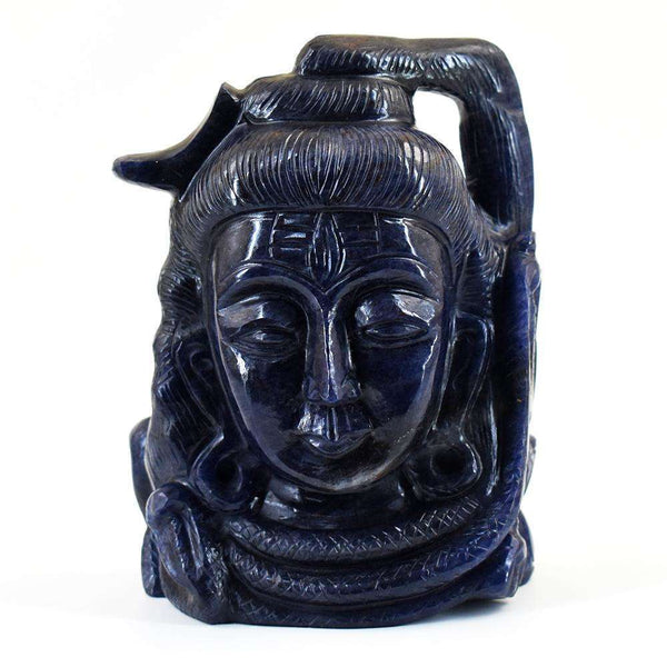 gemsmore:Exclusive Blue Jade Hand Carved Lord Shiva