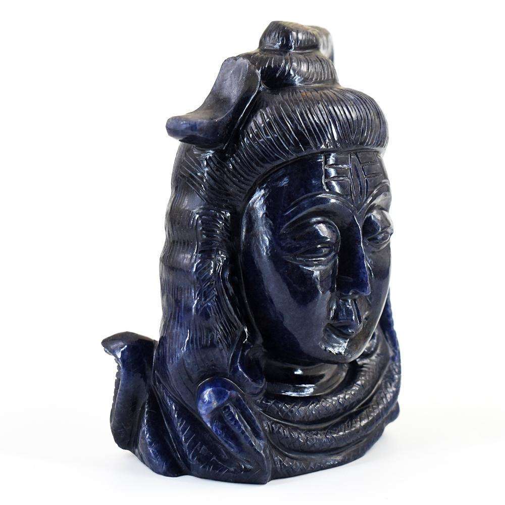 gemsmore:Exclusive Blue Jade Hand Carved Lord Shiva