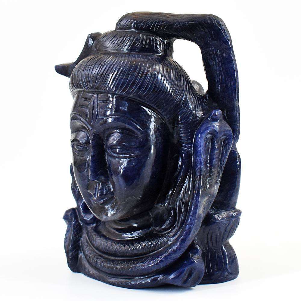 gemsmore:Exclusive Blue Jade Hand Carved Lord Shiva