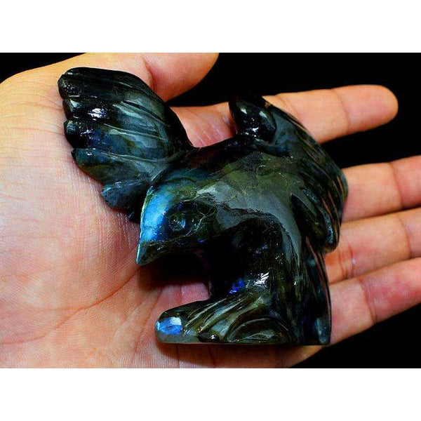 gemsmore:Exclusive Blue Labradorite Hand Carved Bird (Eagle)