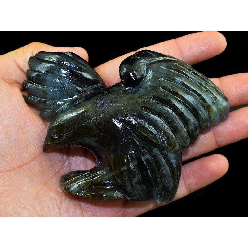 gemsmore:Exclusive Blue Labradorite Hand Carved Bird (Eagle)