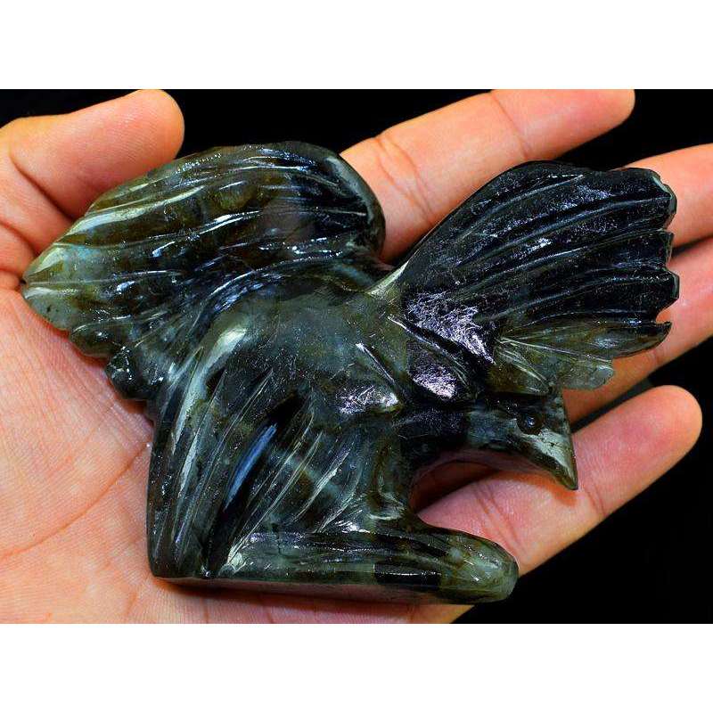 gemsmore:Exclusive Blue Labradorite Hand Carved Bird (Eagle)