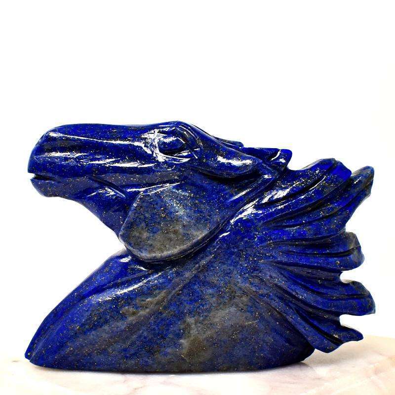 gemsmore:Exclusive Blue Lapis Lazuli Carved Horse Bust (Head)