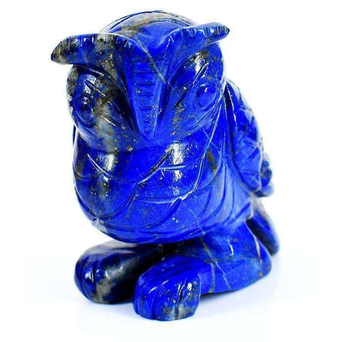 gemsmore:Exclusive Blue Lapis Lazuli Carved Owl - Artisian