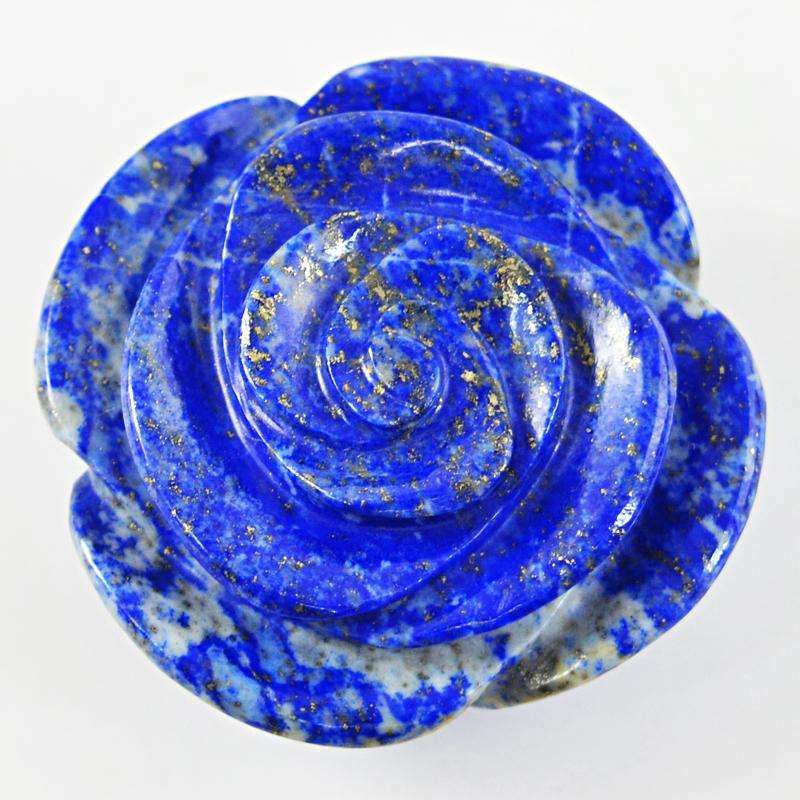gemsmore:Exclusive Blue Lapis Lazuli Carved Rose Craving Gemstone