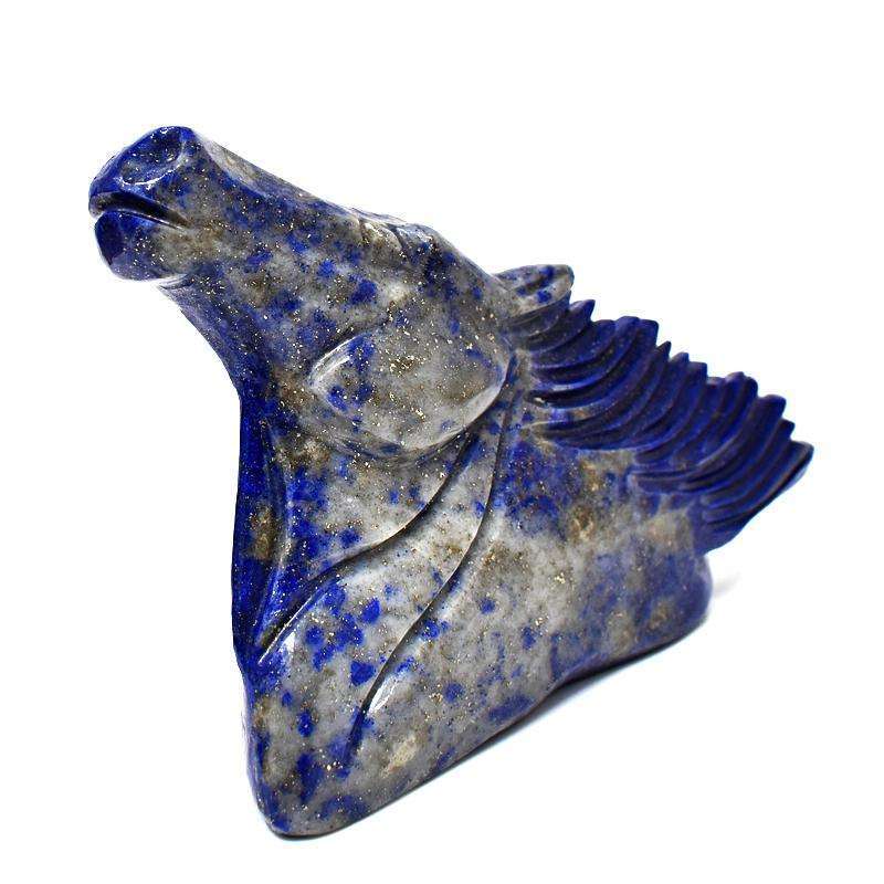 gemsmore:Exclusive Blue Lapis Lazuli Hand Carved Horse Head