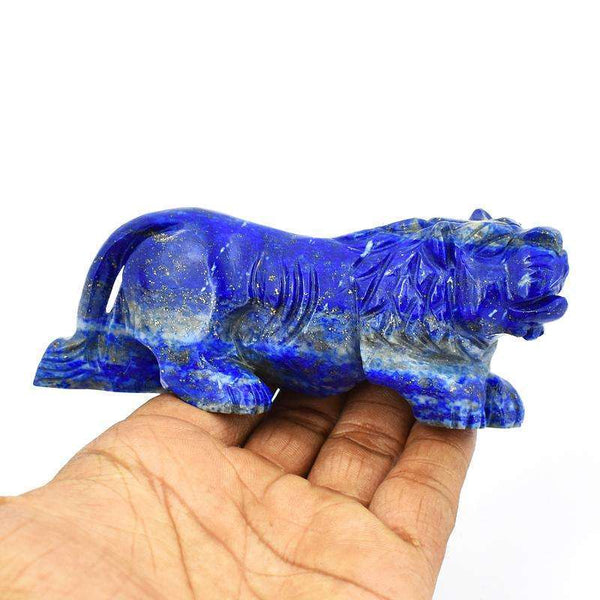 gemsmore:Exclusive Blue Lapis Lazuli Hand Carved Tiger