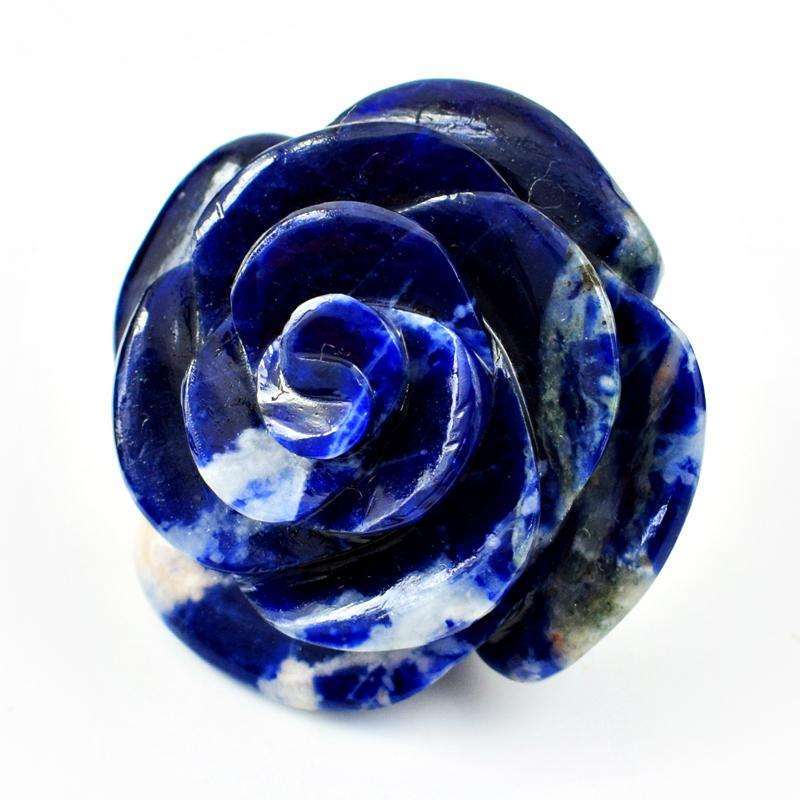 gemsmore:Exclusive Blue Sodalite Hand Carved Rose