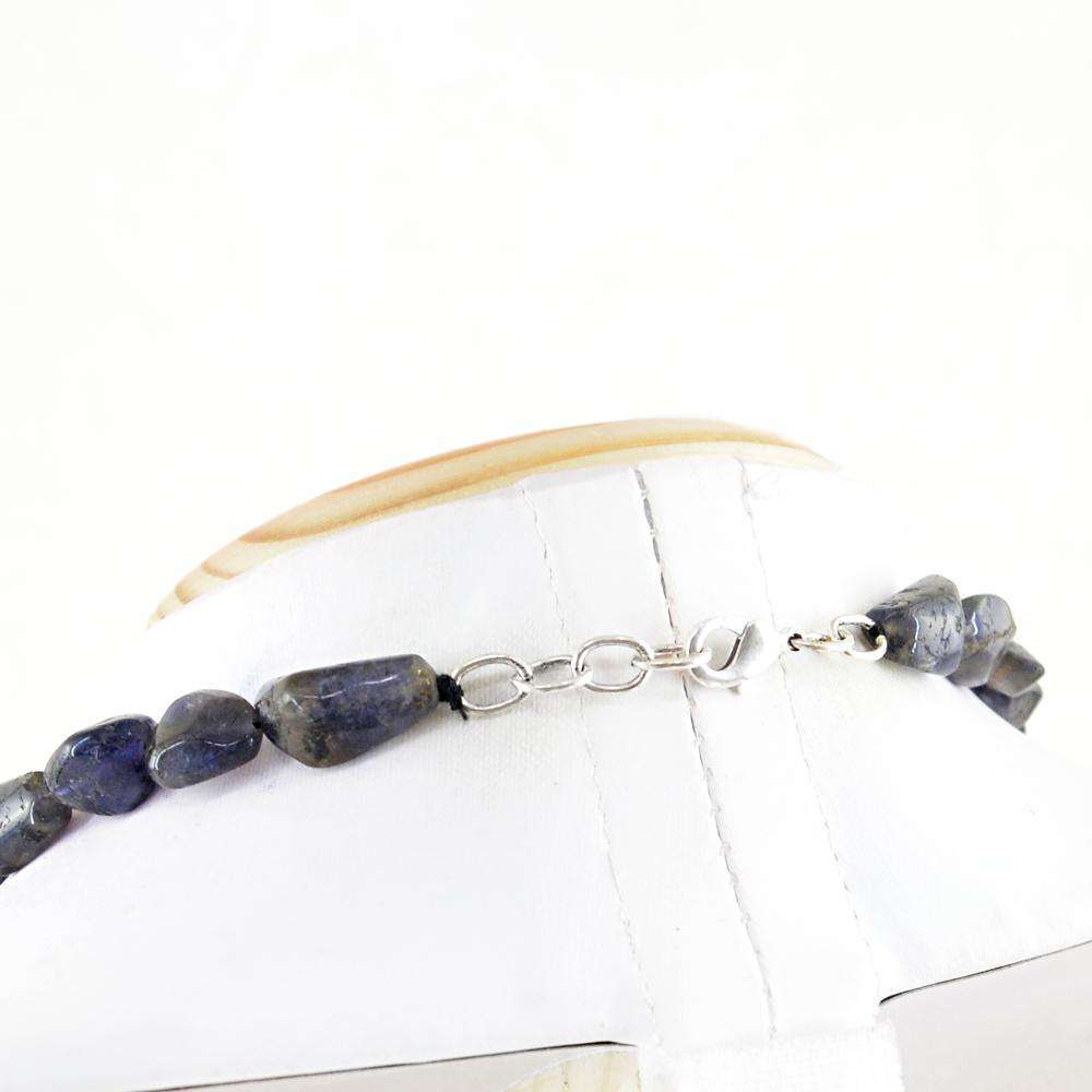 gemsmore:Exclusive Blue Tanzanite Beads Necklace Natural Single Strand Untreated Beads